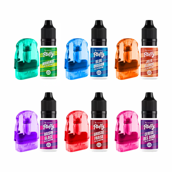 Cartouche Pluffy Remplissable 10ml 18mg Liquideo 12 saveurs
