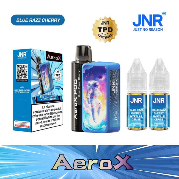 AeroX 32K JNR – Kit Puff Rechargeable 2ml + 2 Flacons 10ml 20mg - JNR | PauseClopes