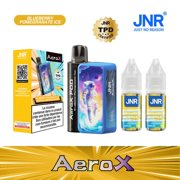 AeroX 32K JNR – Kit Puff Rechargeable 2ml + 2 Flacons 10ml 20mg - JNR | PauseClopes