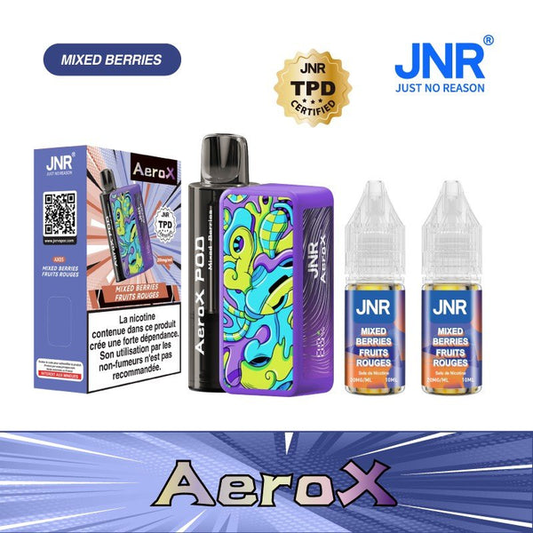 AeroX 32K JNR – Kit Puff Rechargeable 2ml + 2 Flacons 10ml 20mg - JNR | PauseClopes