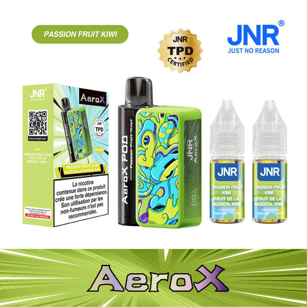 AeroX 32K JNR – Kit Puff Rechargeable 2ml + 2 Flacons 10ml 20mg - JNR | PauseClopes