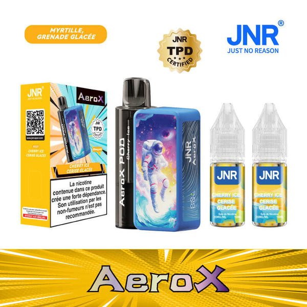 AeroX 32K JNR – Kit Puff Rechargeable 2ml + 2 Flacons 10ml 20mg - JNR | PauseClopes
