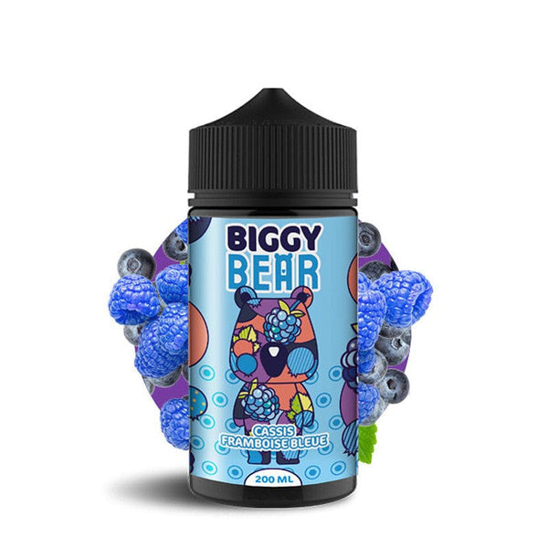 Biggy Bear 200ml e-liquid bottle featuring fruity flavors like blueberry and raspberry.
