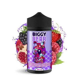 Biggy Bear 200ml e-liquid bottle with vibrant berry flavors, featuring a colorful bear design.
