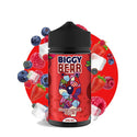 Biggy Bear 200ml e-liquid bottle featuring a colorful bear design with red fruits and icy elements.