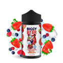 Biggy Bear 200ml e-liquid featuring strawberry, blueberry, and ice elements for a fruity vaping experience.