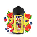 Biggy Bear 200ml e-liquid bottle with fruity lemonade flavor, surrounded by strawberries and blueberries.