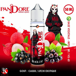 Black Cat 50ml Pandore - Knoks - Mûre Litchi Extra Frais 0mg - KNOKS | PauseClopes