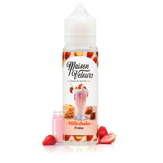 Milkshake Fraise 50ml Maison Velours - e-liquide gourmand fraise lait vanille