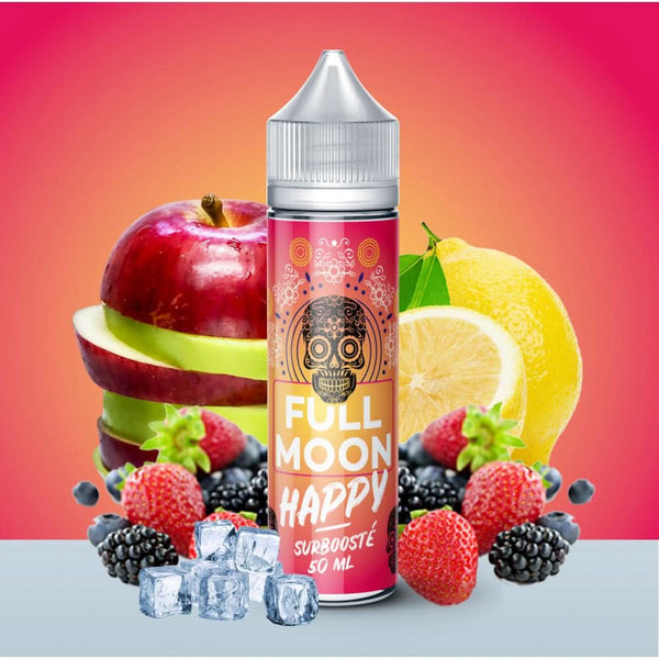 FULL MOON E-Liquides par marques Happy: Pomme, Fruits Rouges et Citron. Eliquides Full Moon 50 ml