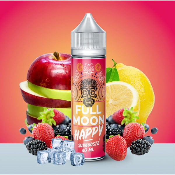 FULL MOON E-Liquides par marques Happy: Pomme, Fruits Rouges et Citron. Eliquides Full Moon 50 ml