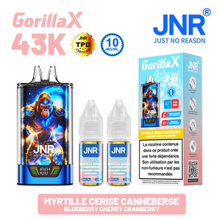 Gorilla X 43K JNR – Kit Puff Rechargeable 15ml + 2 Flacons 10ml 10mg - JNR | PauseClopes