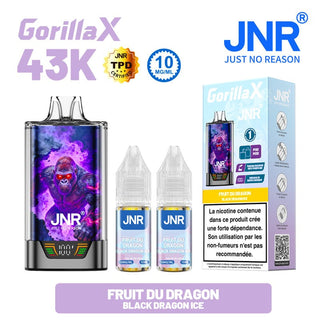 Gorilla X 43K JNR – Kit Puff Rechargeable 15ml + 2 Flacons 10ml 10mg - JNR | PauseClopes