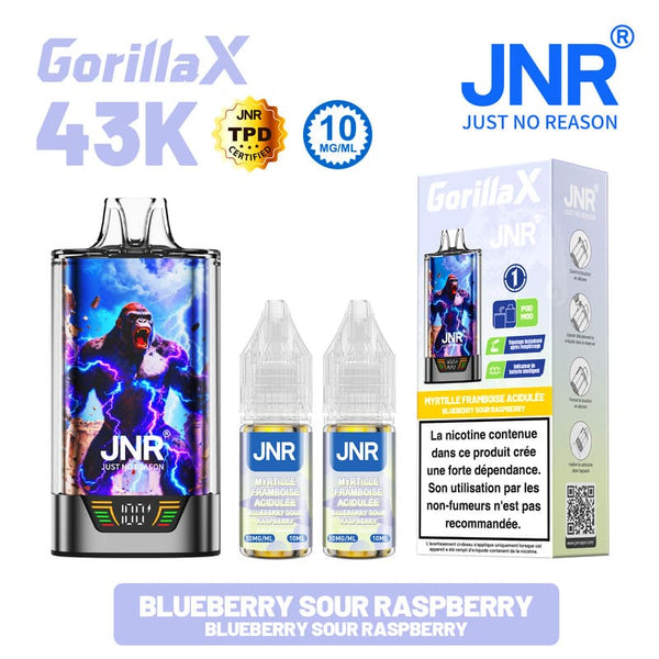 Gorilla X 43K JNR – Kit Puff Rechargeable 15ml + 2 Flacons 10ml 10mg - JNR | PauseClopes