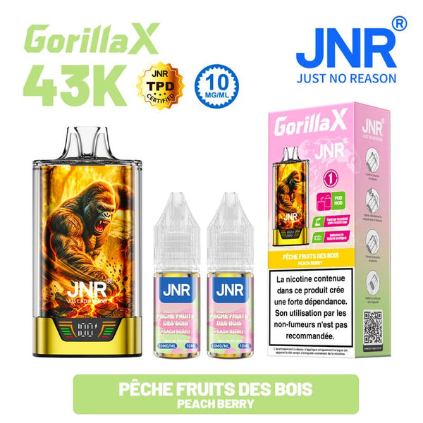 Gorilla X 43K JNR – Kit Puff Rechargeable 15ml + 2 Flacons 10ml 10mg - JNR | PauseClopes