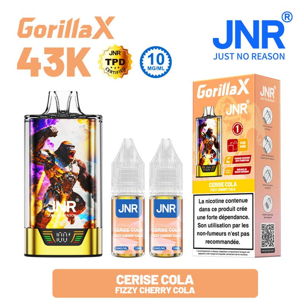 Gorilla X 43K JNR – Kit Puff Rechargeable 15ml + 2 Flacons 10ml 10mg - JNR | PauseClopes