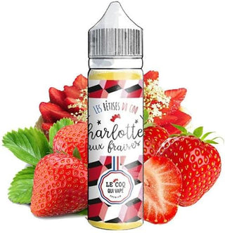 LE COQ QUI VAPE E-Liquides par marques Charlotte aux fraises Les Betises du Coq  50ml