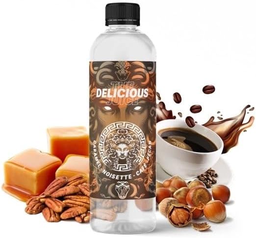 MDS JUICE E-Liquides par marques Delicious: caramel fondant, café intense, noisette et noix de pécan Medusa juice 500ml