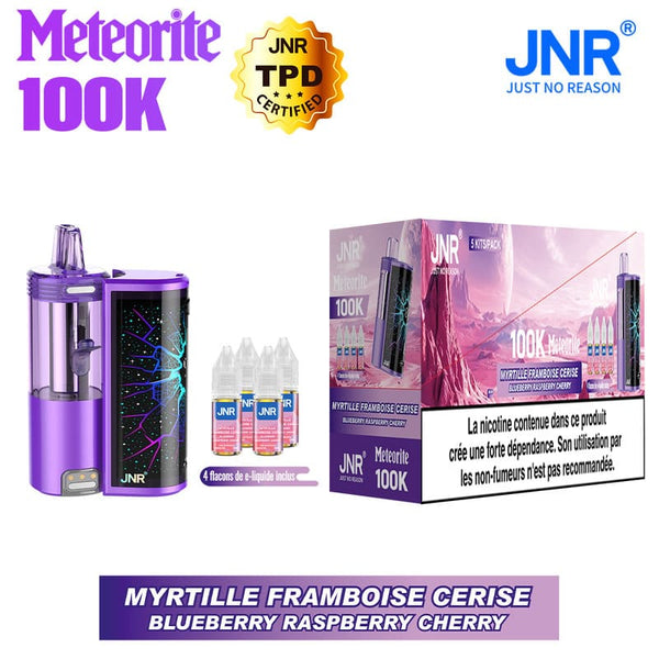 Meteorite 100K JNR – Kit Pod Rechargeable 1200mAh + 4 Flacons 10ml 20mg - JNR | PauseClopes