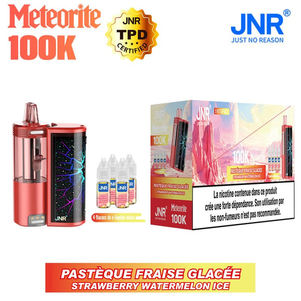 Meteorite 100K JNR – Kit Pod Rechargeable 1200mAh + 4 Flacons 10ml 20mg - JNR | PauseClopes