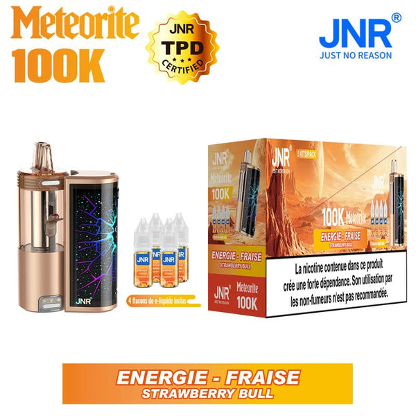 Meteorite 100K JNR – Kit Pod Rechargeable 1200mAh + 4 Flacons 10ml 20mg - JNR | PauseClopes