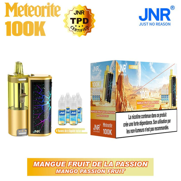 Meteorite 100K JNR – Kit Pod Rechargeable 1200mAh + 4 Flacons 10ml 20mg - JNR | PauseClopes