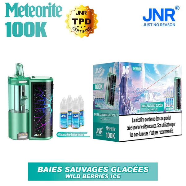 Meteorite 100K JNR – Kit Pod Rechargeable 1200mAh + 4 Flacons 10ml 20mg - JNR | PauseClopes