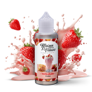 Milkshake Fraise 100ml Maison Velours - e-liquide gourmand fraise lait vanille