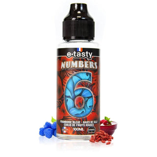 NUMBERS E-Liquides par marques Numbers 6: Framboise bleue, Coulis de fruits rouges et Baie de goji Numbers par E.tasty 100ml