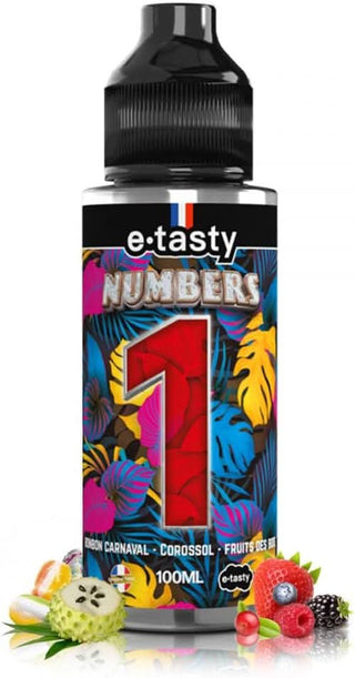 NUMBERS E-Liquides par marques Numbers 1: Bonbons, Corossol et Fruits des bois Numbers par E.tasty 100ml