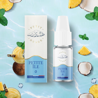E-liquide Petite Île 10 ml - Petit Nuage, pina colada ananas coco, de 0 à 16 mg