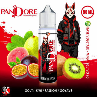 Tropik Fox 50ml Pandore - Knoks - Passion Kiwi Goyave Extra Frais 0mg - KNOKS | PauseClopes