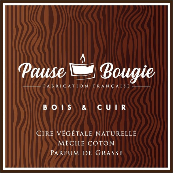 Bougie Bois & Cuir - PAUSE BOUGIE | PauseClopes